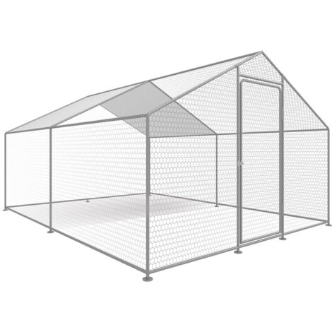 Enclos à poules 12 m² parc grillagé 4 x 3 x 2 M acier galvanisé