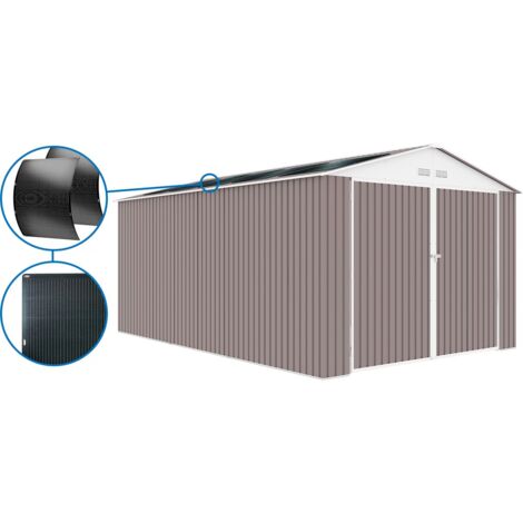 Habitat Et Jardin – Garage métal Nevada 15,36m² – Panneaux solaires intégrés – Dimensions L 4,70 x l 3,10 m – Résistance au vent 15 m/s (1/4)