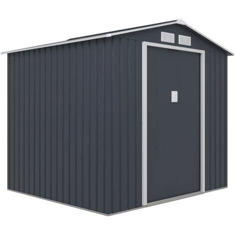 Habitat Et Jardin – Abri de jardin métal 4,07 m² – Structure en acier galvanisé – Double porte coulissante – 4 grilles de ventilation pour renouvellement d'air