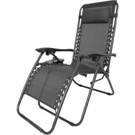 Fauteuil de jardin relax zéro gravité "Sintra" - Noir