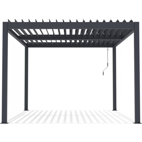 Pergola bioclimatique en aluminium "Windsor" - 3 x 4 m - Anthracite