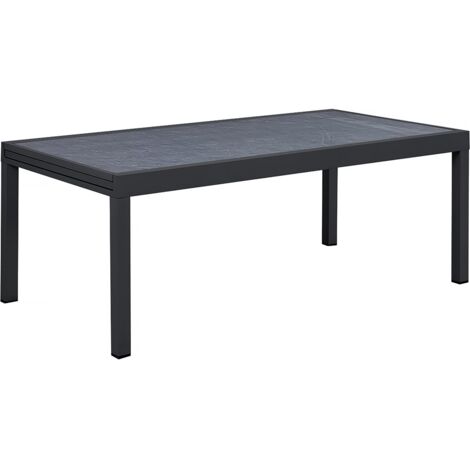 Table jardin en aluminium extensible "Lagos" - 200/320 x 105 x 76 cm - Noir