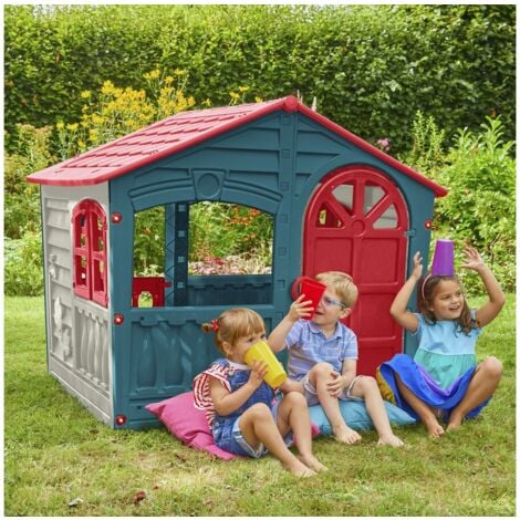 Cabane enfant en plastique  "FUN" - 140 x 111 x 115 cm - Bleu