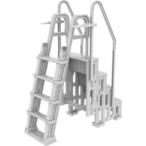 Escalier echelle double piscine " Mario " avec système de sécurité enfant