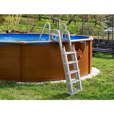Escalier echelle double piscine " Mario " avec système de sécurité enfant