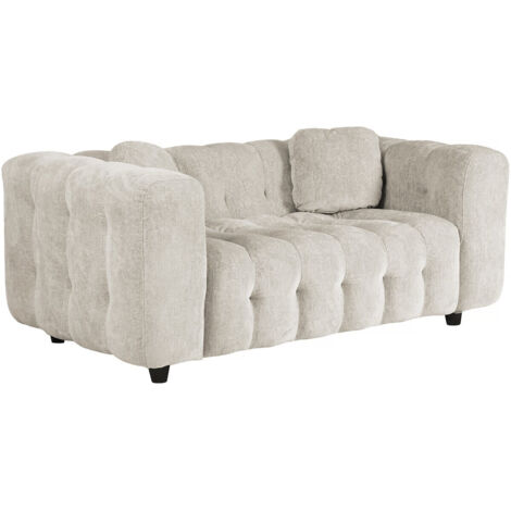 Canapé 3 Places Tissu Chenille 4 Gold Beige Menton - 218x92x82cm