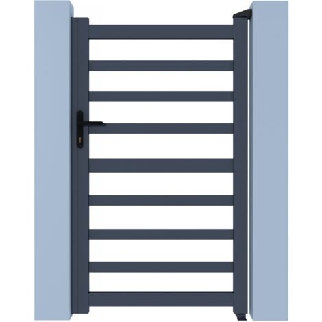 Habitat Et Jardin – Portillon aluminium ajouré 100 x 180 cm – Résistant aux intempéries – Design contemporain – Finition grise élégante (1/4)
