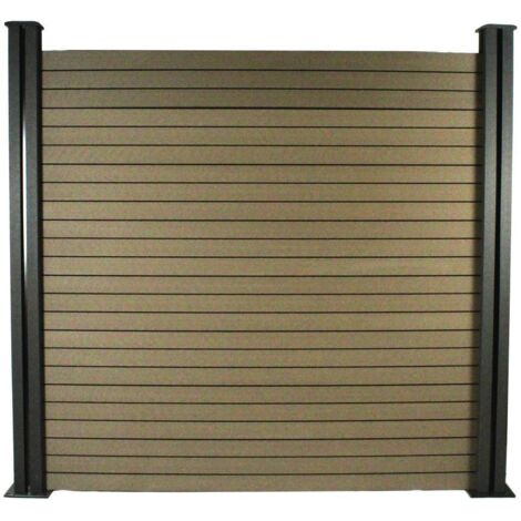 Kit Clôture 1.6 x 1.2 m composite - Kit de fixation offert - Marron
