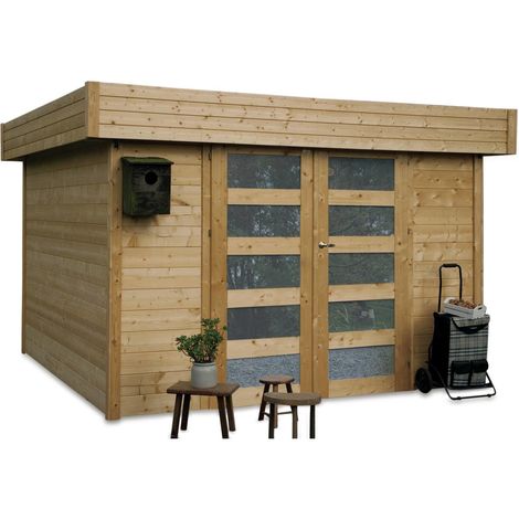 Abri jardin bois valodeal - 8.88 m² - 2.98 x 2.98 x 2.39 m - 34 mm