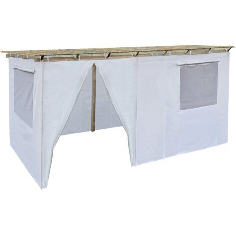 Souccah en bois 3 x 5 m avec tissu - Casher lemaehadrin - Skhah Non inclus (1/4)