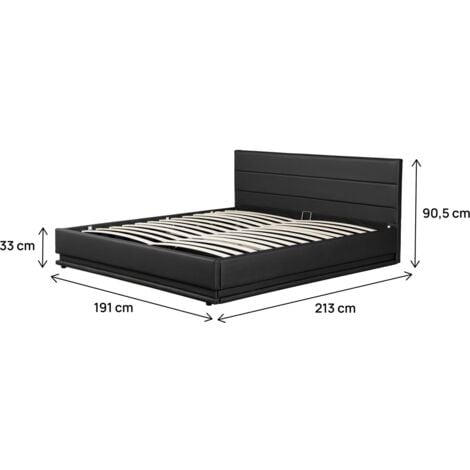 Lit LED avec coffre "Anastasia" - 180 x 200 cm - Noir