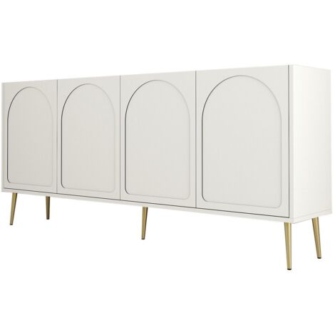 Buffet en bois "Lyon" - 180 x 35 x 80 cm - Crème, Or (1/5)