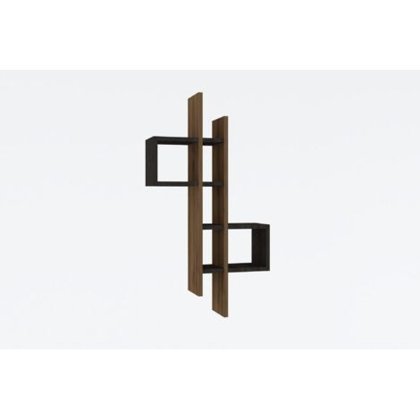 Étagère murale décorative Tobore Chêne foncé et Noir (1/4)