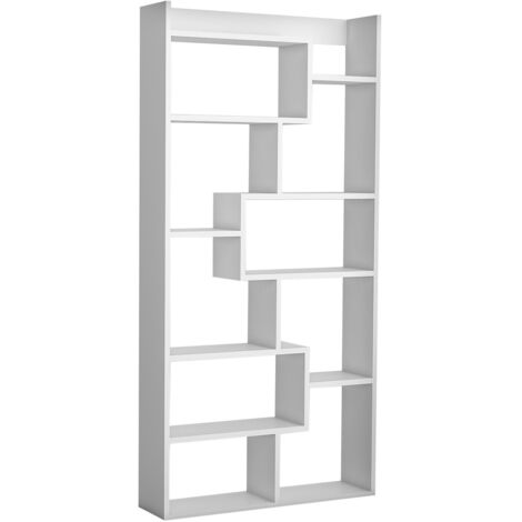 Bibliothèque en bois "Kuttap" - 90 x 22 x 182 cm - Blanc