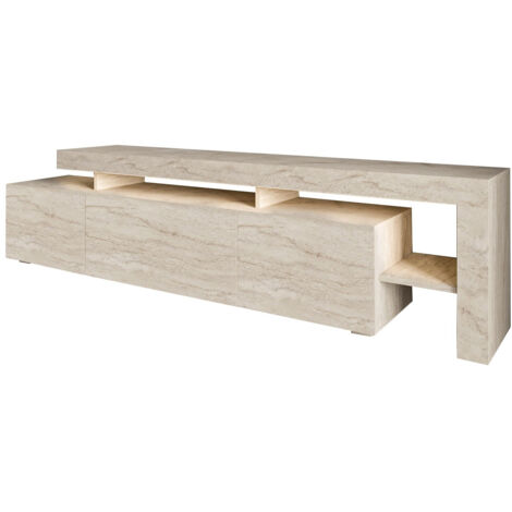 Meuble TV en bois "Beliz" 192 x 37 x 53 cm - Bois Noir (1/4)