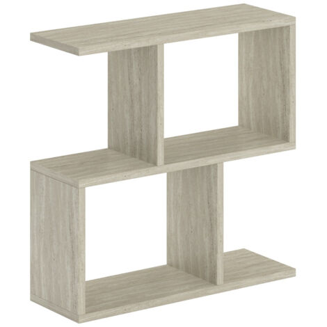 Table basse en bois "Homemania" 60 x 20 x 60 cm - Marbre de Carrare (1/4)
