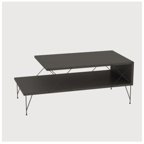 Table basse design à 2 plateaux Cayena Noir et Gris foncé (1/3)