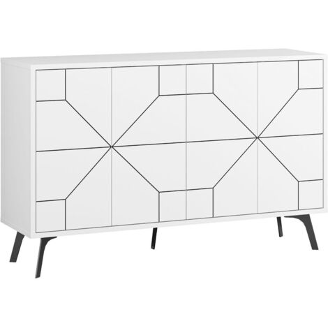 Console en bois "Dune" 123 x 35 x 62,4 cm - Blanc (1/5)
