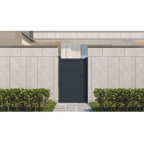 Portillon aluminium "Marc" - 101.2 x 155.9 cm - Gris