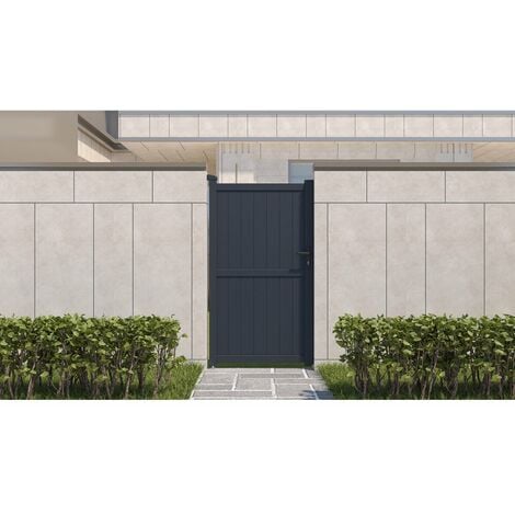 Portillon aluminium "Maurice" - 101.2 x 180.9 cm - Gris