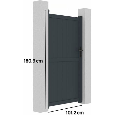 Portillon aluminium "Maurice" - 101.2 x 180.9 cm - Gris