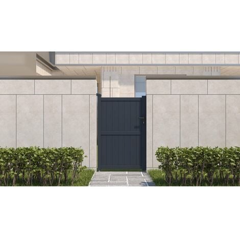 Portillon aluminium "Maurice" - 101.2 x 155.9 cm - Gris