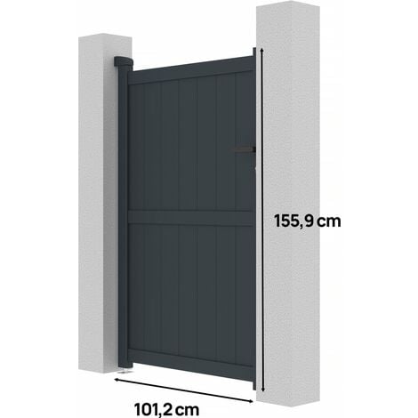 Portillon aluminium "Maurice" - 101.2 x 155.9 cm - Gris