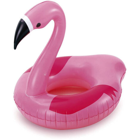 Habitat Et Jardin – Bouée gonflable flamingo 104 x 91 cm – PVC durable – 2 chambres à air – Facile à gonfler – Pour piscine