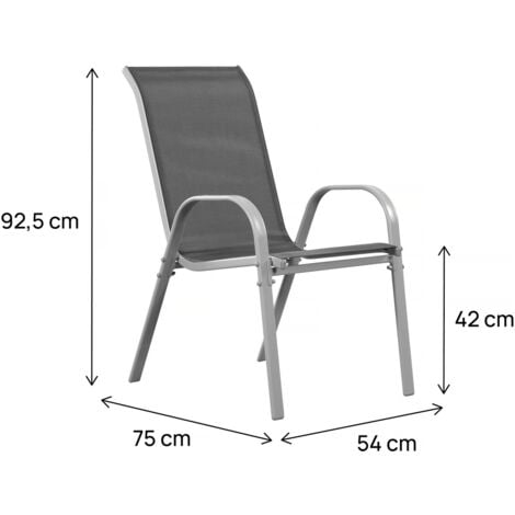 Fauteuil jardin Textilène "Cordoba" - Phoenix - Gris foncé - Lot de 2