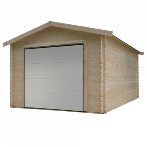 Garage bois "Traditional" - 18.19 m² - 3.58 x 5.08 x 2.82 m - 28 mm