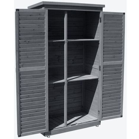 Armoire De Jardin Space En Bois De Sapin - 87x46.5x160 Cm - Marron - 2 Étagères - Stockage Extérieur