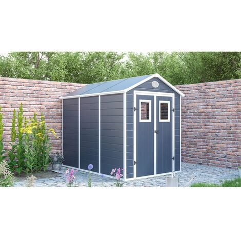 Abri de jardin résine "Texas" - 5.23 m² - kit d'ancrage inclus  - Anthracite