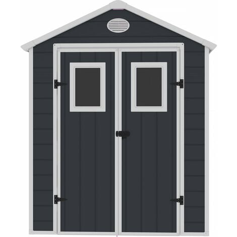 Abri de jardin résine "Texas" - 5.23 m² - kit d'ancrage inclus  - Anthracite