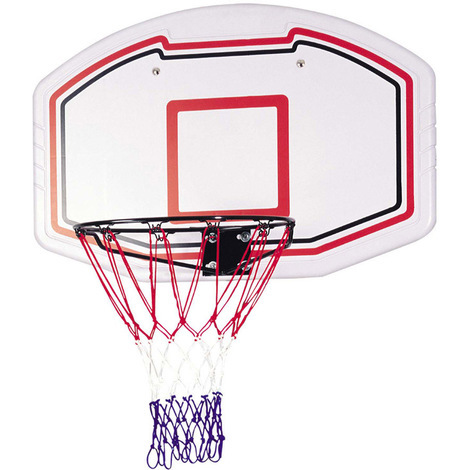 Hauki Panier de Basket d'Extérieur avec Support, Roulettes, Ballon Pompe,  Blanc, Réglable en Hauteur 156