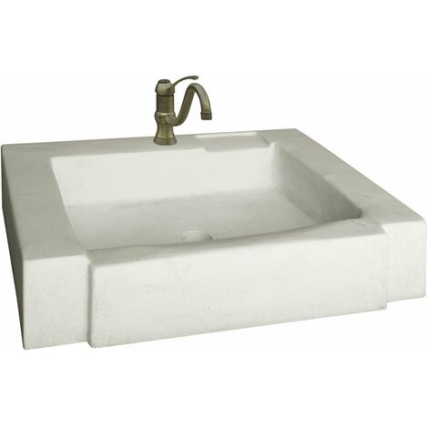 Habitat Et Jardin – Évier 1 bac en pierre reconstituée – Dimensions 74 x 57 x 15.5 cm – Résistant au gel – Idéal pour cuisine intérieure et extérieure