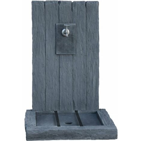 Fontaine ARDOISE - en pierre reconstituée - 59 x 44 x 87 cm - Gris