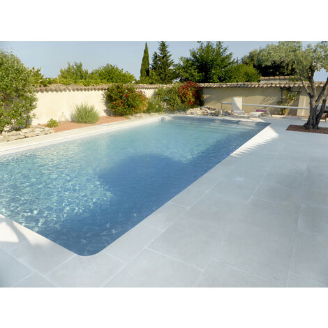 Habitat Et Jardin – Lot de dalles en pierre reconstituée 15,12 m² – 14 dalles 60x60cm, 60x70cm, 60x80x3cm – Ivoire pour chape béton ou lit de sable