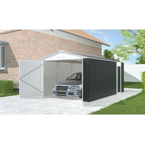 Garage métal "Houston" 15,36 m² - Anthracite