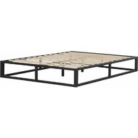 Habitat Et Jardin – Cadre à lattes 160 x 200 cm – Structure métal noir – 12 lattes contreplaqué pour ventilation – Support solide et durable