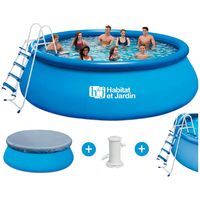 Kit Piscine Cristal 420x84cm Gonflable Bleue Autoportante Ronde