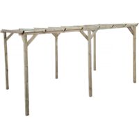 Habitat Et Jardin – Carport voiture en bois traité autoclave 3x5 m – 15 m² – 6 poteaux 9x9 cm – Résistant aux intempéries et UV – Fabrication européenne