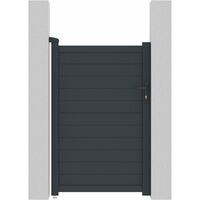 Habitat Et Jardin – Portillon aluminium 101.2 x 155.9 cm – Gris – Structure anti-UV et anti-rouille – Poussant droit avec serrure