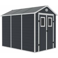 Habitat Et Jardin – Abri de jardin résine Texas 5.23 m² – Dimensions 278 x 188 x 225 cm – Structure anti-UV et anti-rouille – Kit d'ancrage inclus