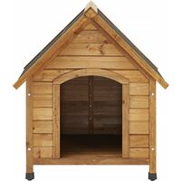 Habitat Et Jardin – Niche pour chien Doggy – 77 x 82 x 88 cm – Bois de sapin – Toit imperméable – Entrée 31 x 41.2 cm