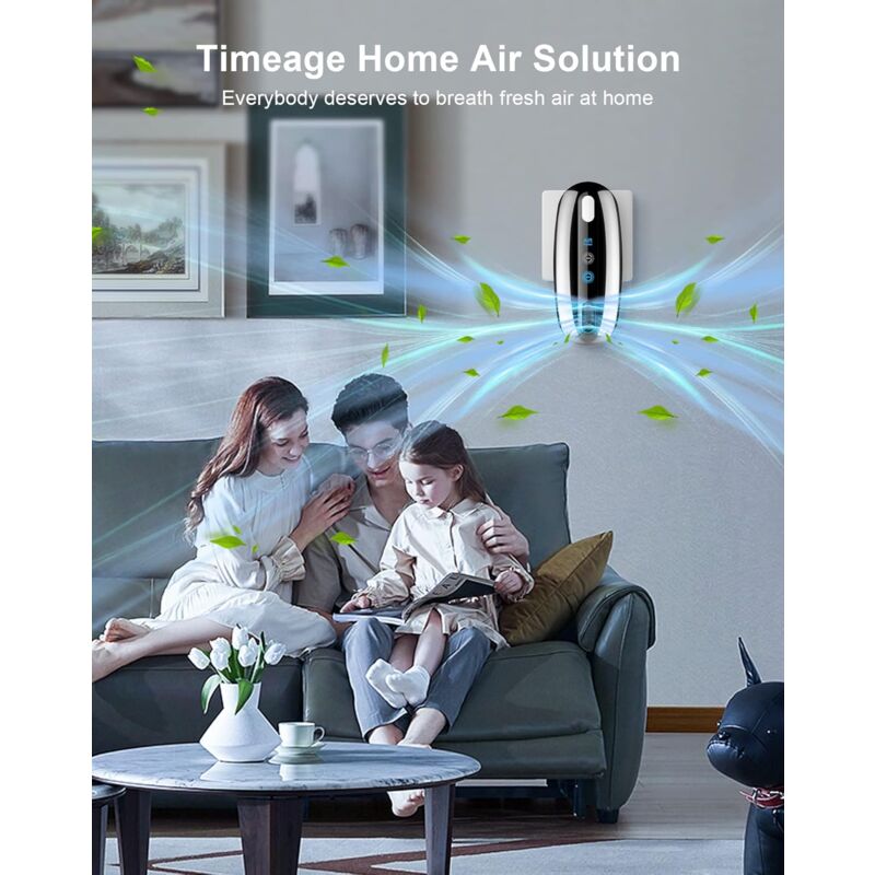 LabCharge Purificatore D'Aria Ionico Senza Filtri - Silenzioso, Compatto, Per Animali Domestici E Allergie - Copertura 250mq, Nero