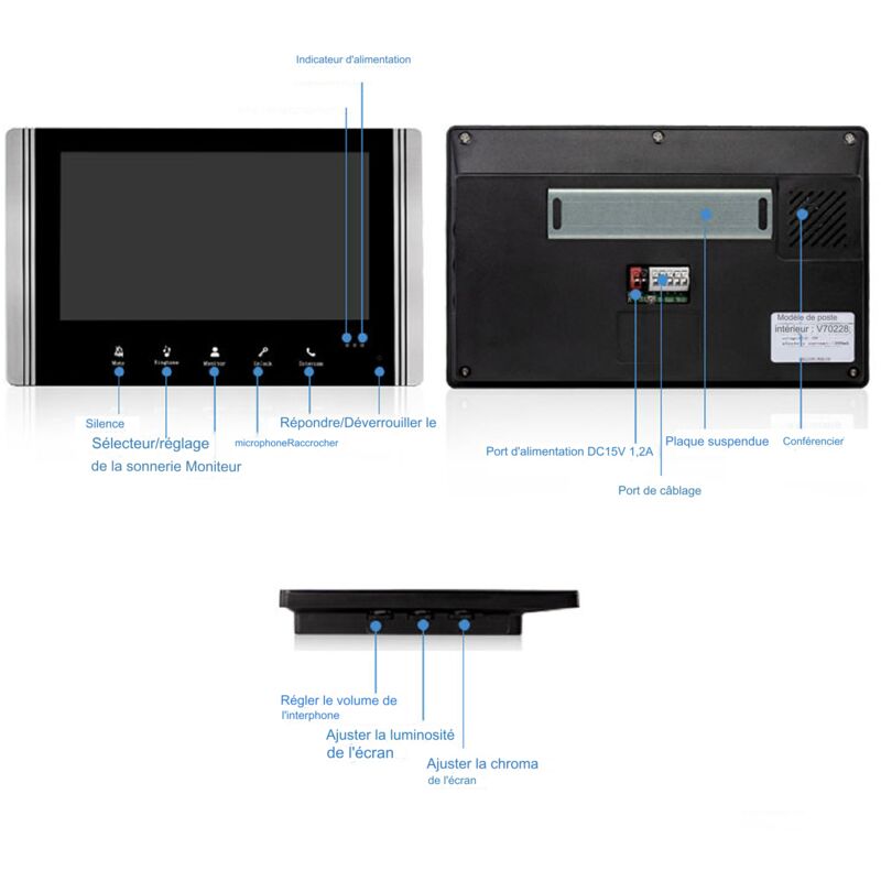 Supporto Antifurto Per Videocitofono – Regolabile E Angolabile, Montaggio A Muro In ABS, Adatto Per Case, Appartamenti E Affitti, Colore Nero