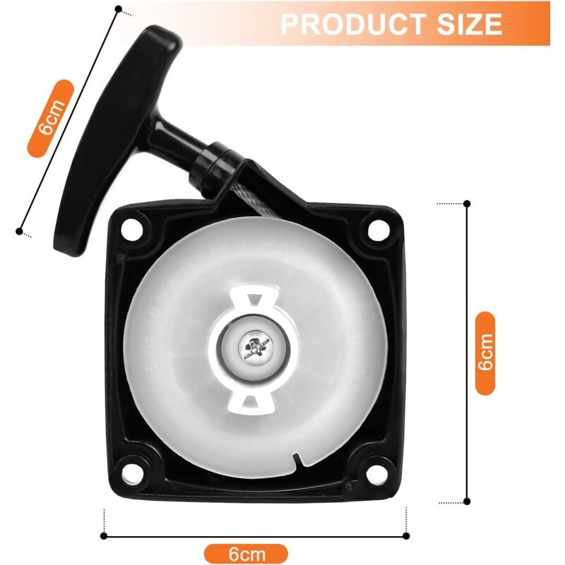 Avviatore A Strappo Per Decespugliatore 49cc E 52cc - In Nylon E Lega Di Alluminio, 81x66mm, Per Motori 2 Tempi - Foto 9