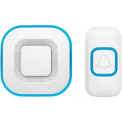 Campanello da porta con portata 300M, campanello LED intelligente, 38 suoni, 4 volumi, bianco, 1 pulsante, 1 campanello