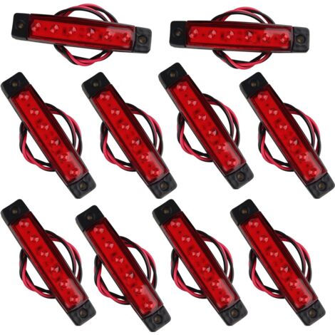 10 pezzi 12V 6SMD LED luci di posizione laterali anteriori posteriori luci di posizione per rimorchio camion roulotte camper furgone camion autobus barca trattore motore rosso (1/5)