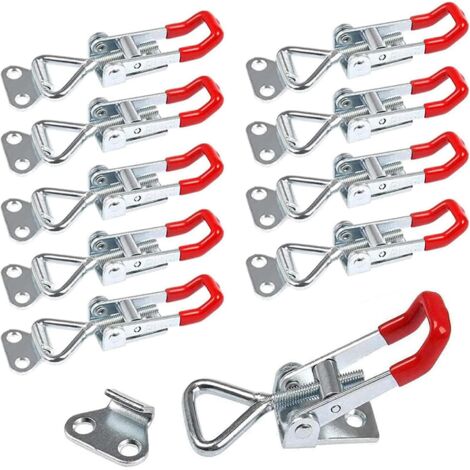 10 pezzi di serratura a cerniera in metallo, serratura GH-4001, clip per lavorazione del legno in acciaio inossidabile 304 regolabile rapidamente, fissaggio a scatto per fissaggio e fissaggio, capacit